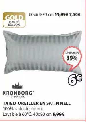 taie d'oreiller en satin nell kronborg
