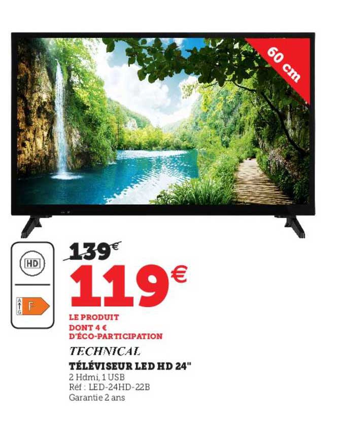 Téléviseur Led Hd 24" Technical