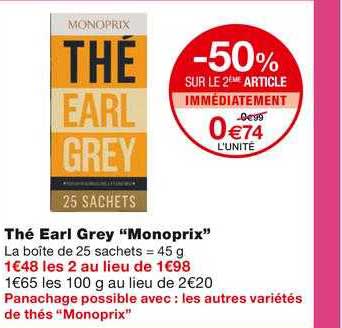 thé earl grey "monoprix"