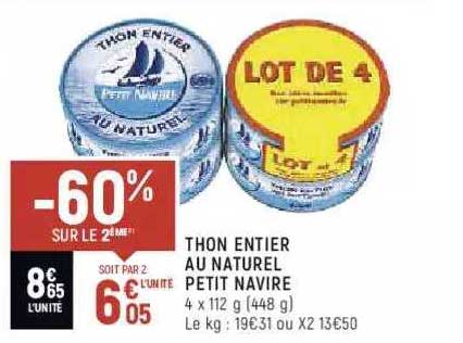 Thon Entier Au Naturel Petit Navire