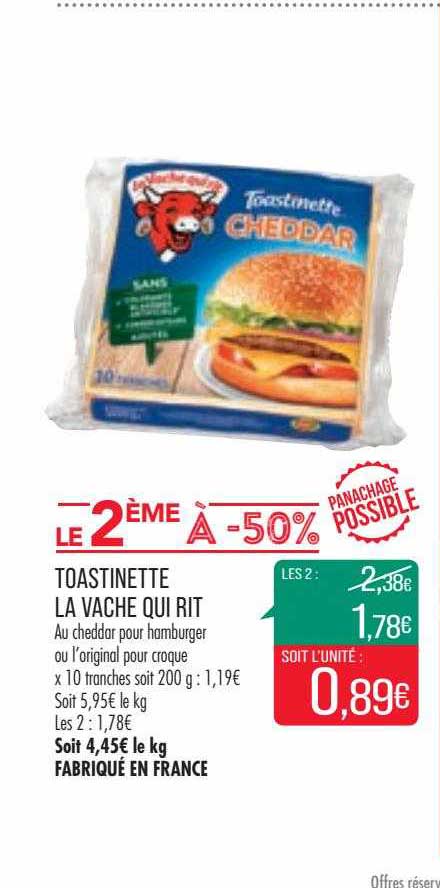 toastinette la vache qui rit