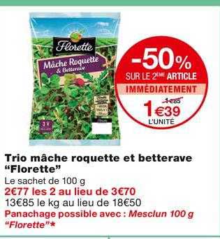 Trio Mâche Roquette Et Betterave "florette"