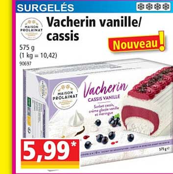 vacherin vanille - cassis