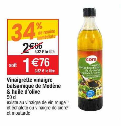 Vinaigrette Vinaigre Balsamique De Modène & Huile D'olive