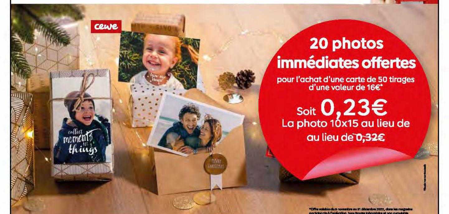 20 photos immédiates offertes