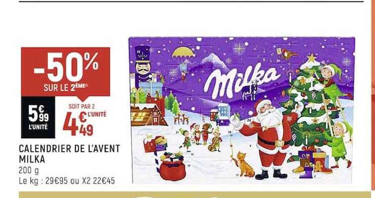-50% sur le 2éme calendrier de l'avent milka