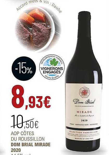 aop côtes du roussillon dom brial mirade 2020