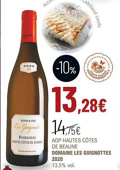 aop hautes côtes de beaune domaine les guignottes 2020 13,5% vol.