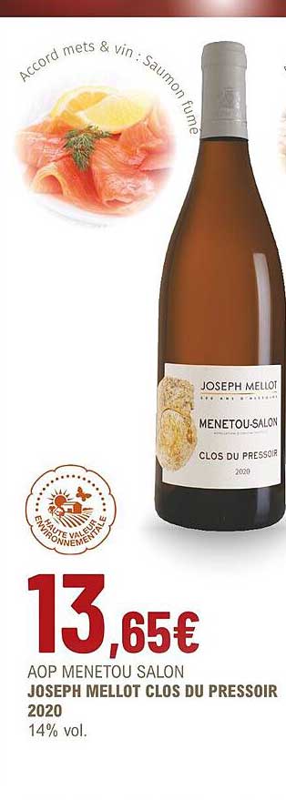 aop menetou salon joseph mellot clos du pressoir 2020 14% vol.