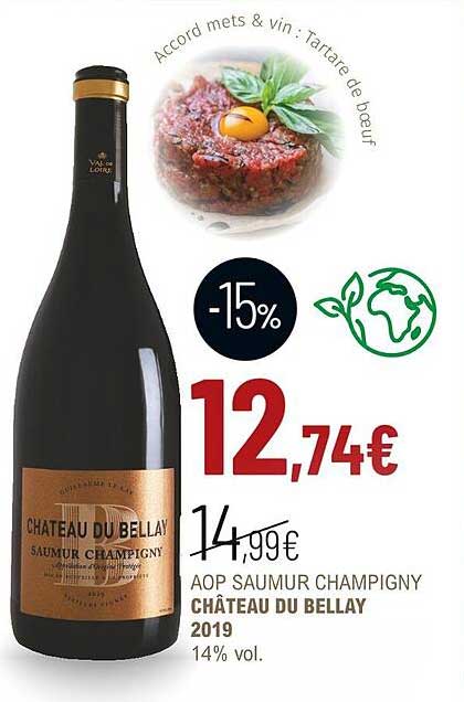 aop saumur champigny château du bellay 2019 14% vol.