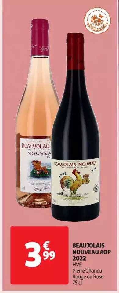 beaujolais nouveau aop 2022 hve pierre chanou rouge ou rosé
