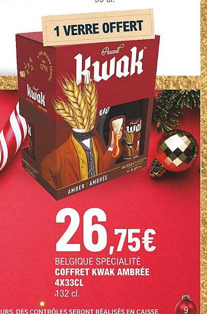 belgique spécialité coffret kwak ambrée