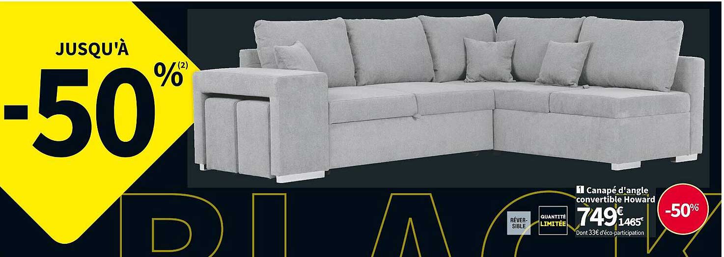 canapé d'angle convertible howard
