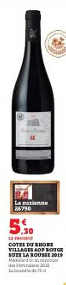 Côtes Du Rhône Villages Aop Rouge Suze La Rousse 2019