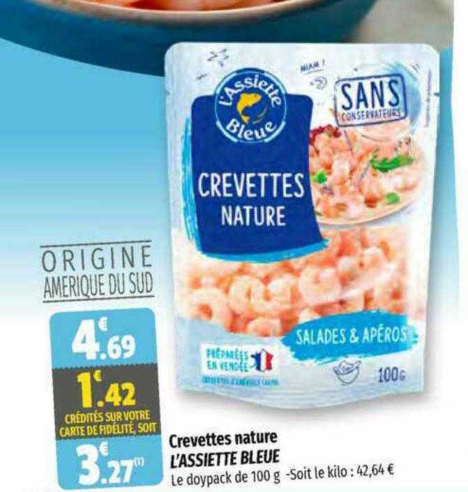 crevettes nature l'assiette bleue