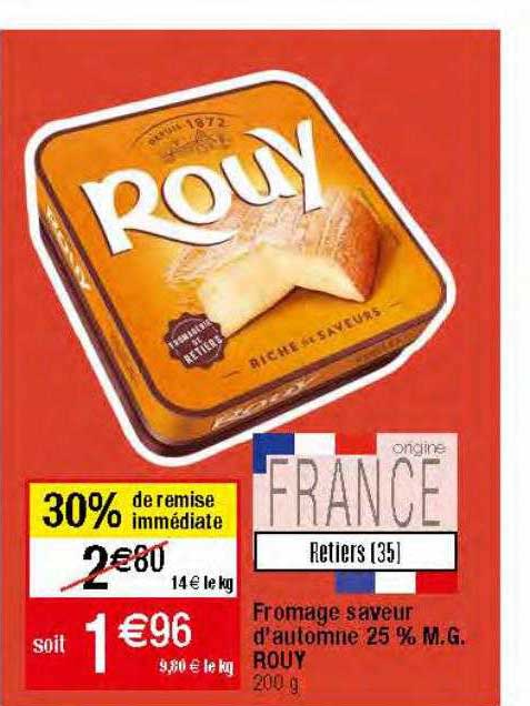 fromage saveur d'automne 25% m.g. rouy