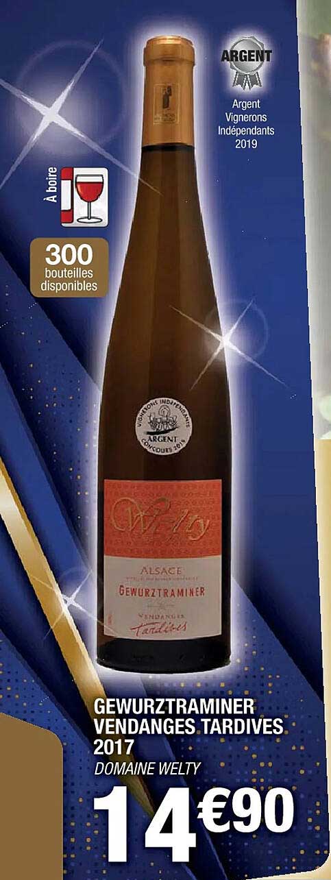 gewurztraminer vendanges tardives 2017 domaine welty