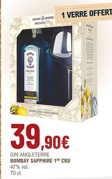 gin angleterre bombay sapphire 1er cru 47% vol.