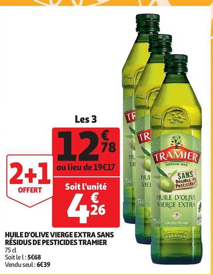 huile d'olive vierge extra sans résidus de pesticides tramier