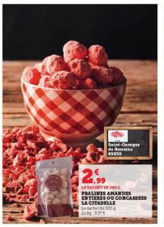 pralinés amandes entières ou concassées la citadelle