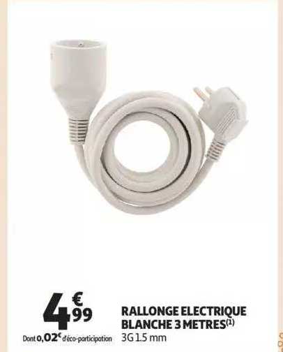 rallonge électrique blanche 3 mètres
