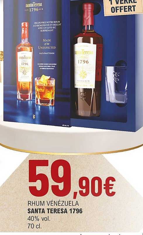 rhum vénézuela santa teresa 1796 40% vol.