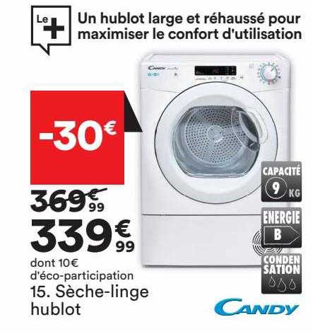 sèche-linge hublot candy