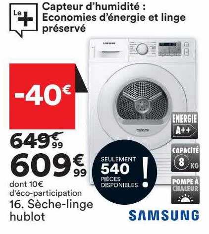 sèche-linge hublot samsung