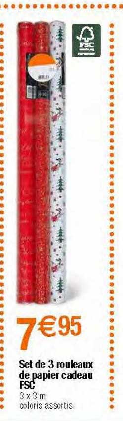 set de 3 rouleaux de papier cadeau psc