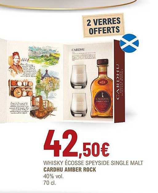 whisky écosse speyside single malt cardhu amber rock 40% vol.