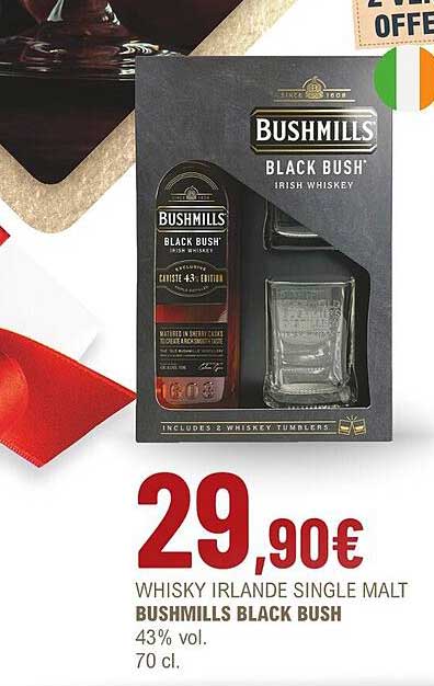 whisky irlande single malt bushmills black bush 43% vol.
