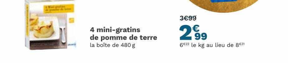 4 mini-gratins de pomme de terre