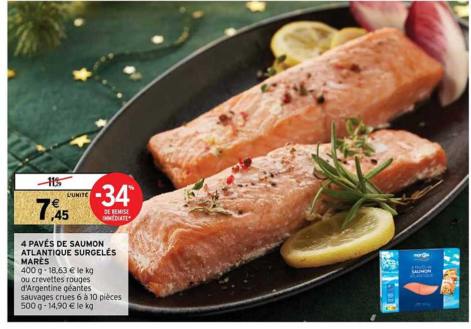 4 Pavés De Saumon Atlantique Surgelés Marès