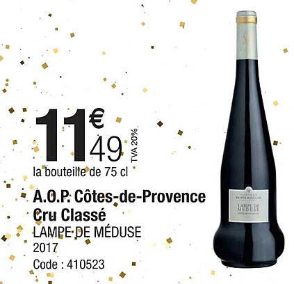 a.o.p. côtes-de-provence cru classé lampe de méduse 2017
