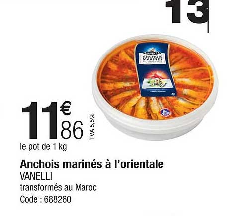 anchois marinés à l'orientale vanelli