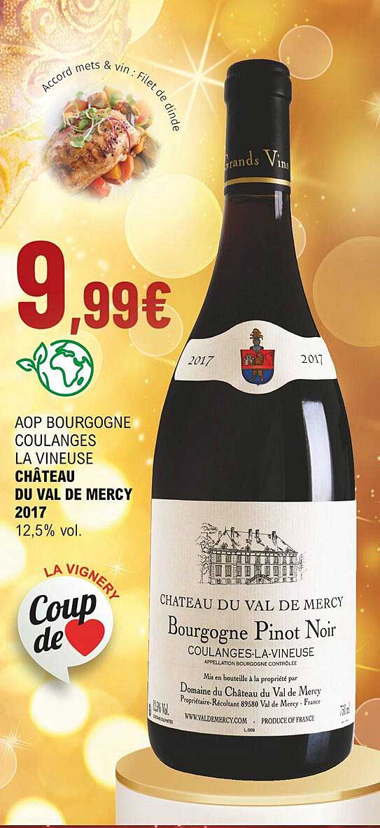 aop bourgogne coulanges la vineuse château du val de mercy 2017 12,5% vol.