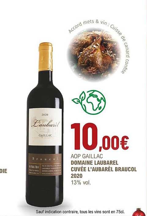 aop gaillac domaine laubarel cuvée l'aubarèl braucol 2020 13% vol.