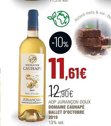 aop jurançon doux domaine cauhapé ballet d'octobre 2019 13% vol.