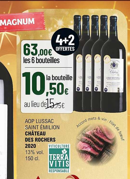 aop lussac saint émilion château des rochers 2020 13% vol.