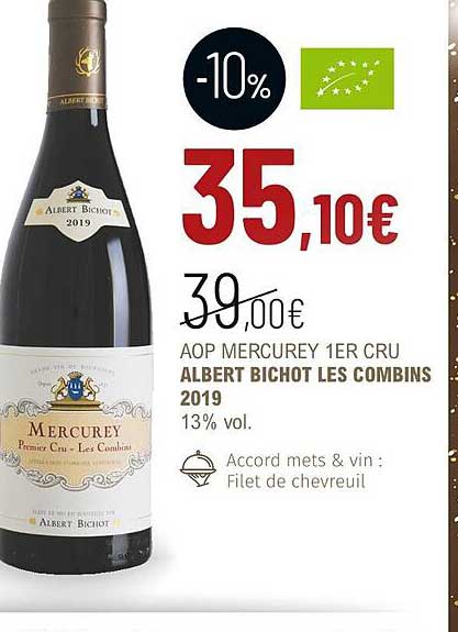 aop mercurey 1er cru albert bichot les combins 2019 13% vol.