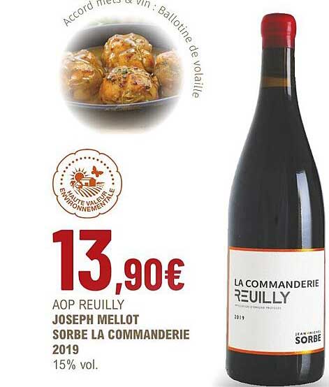 aop reuilly joseph mellot sorbe la commanderie 2019 15% vol.