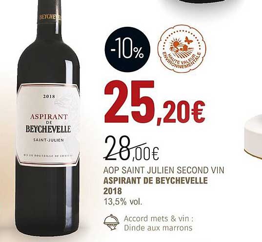 aop saint julien second vin aspirant de beychevelle 2018 13,5% vol.