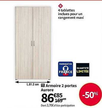 armoire 2 portes aurore