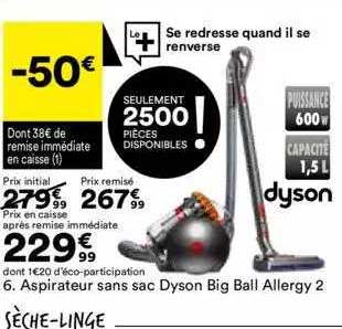 aspirateur sans sac dyson big ball allergy 2