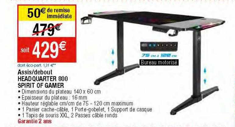 assis-debout head quarter 800 spirit of gamer