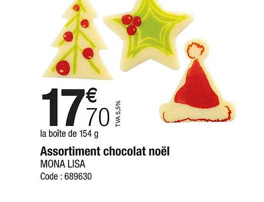 assortiment chocolat noël mona lisa
