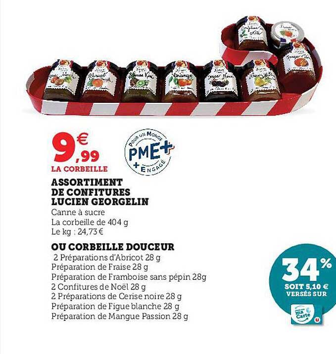 assortiment de confitures lucien georgelin ou corbeille douceur