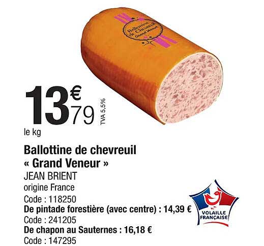 ballottine de chevreuil «grand veneur» jean brient