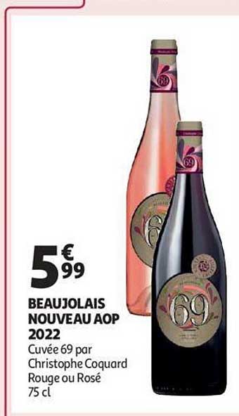 beaujolais nouveau aop 2022 cuvée 69 par christophe coquard