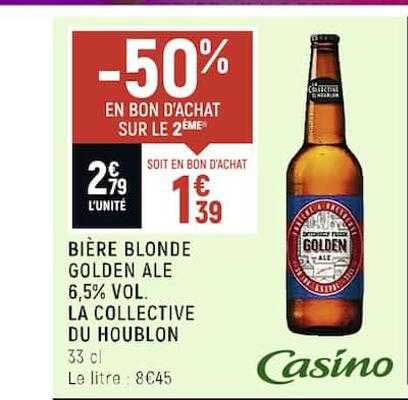 bière blonde golden ale 6,5% vol. la collective du houblon